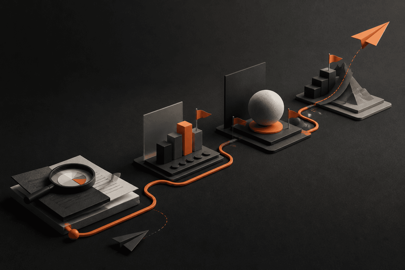 Abstrakt visualisering af SEO-processen
